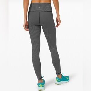 lululemon athletica Black and White Striped Leggings